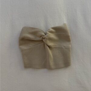 Beige Knitted Tube Top